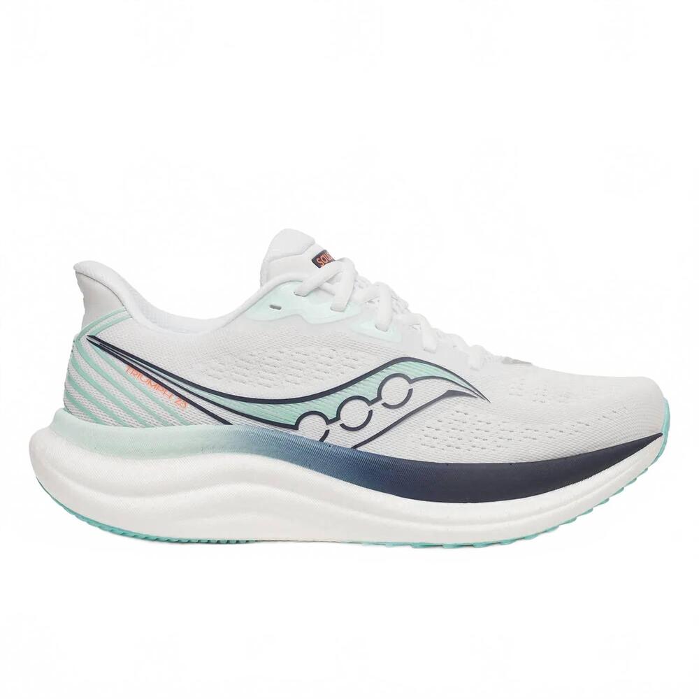 NEW SAUCONY women's triumph 23 running shoes in white navy